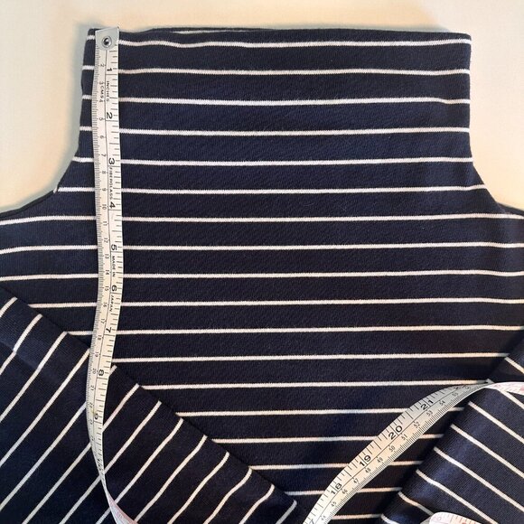 Garnet Hill Organic Cotton Striped Mock Turtleneck Shirt | Women’s XS - Picture 5 of 7